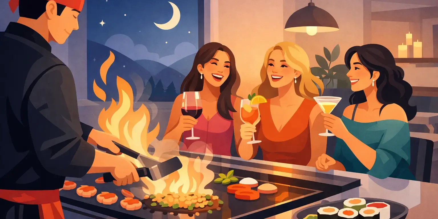 Private Hibachi for Ladies Night at Home