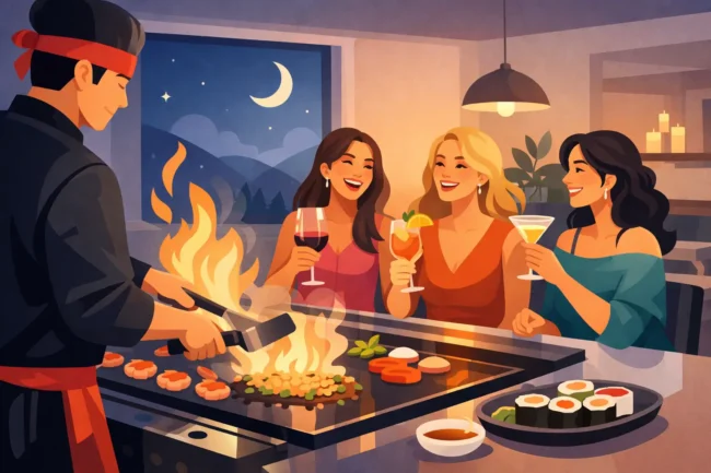 Private Hibachi for Ladies Night at Home