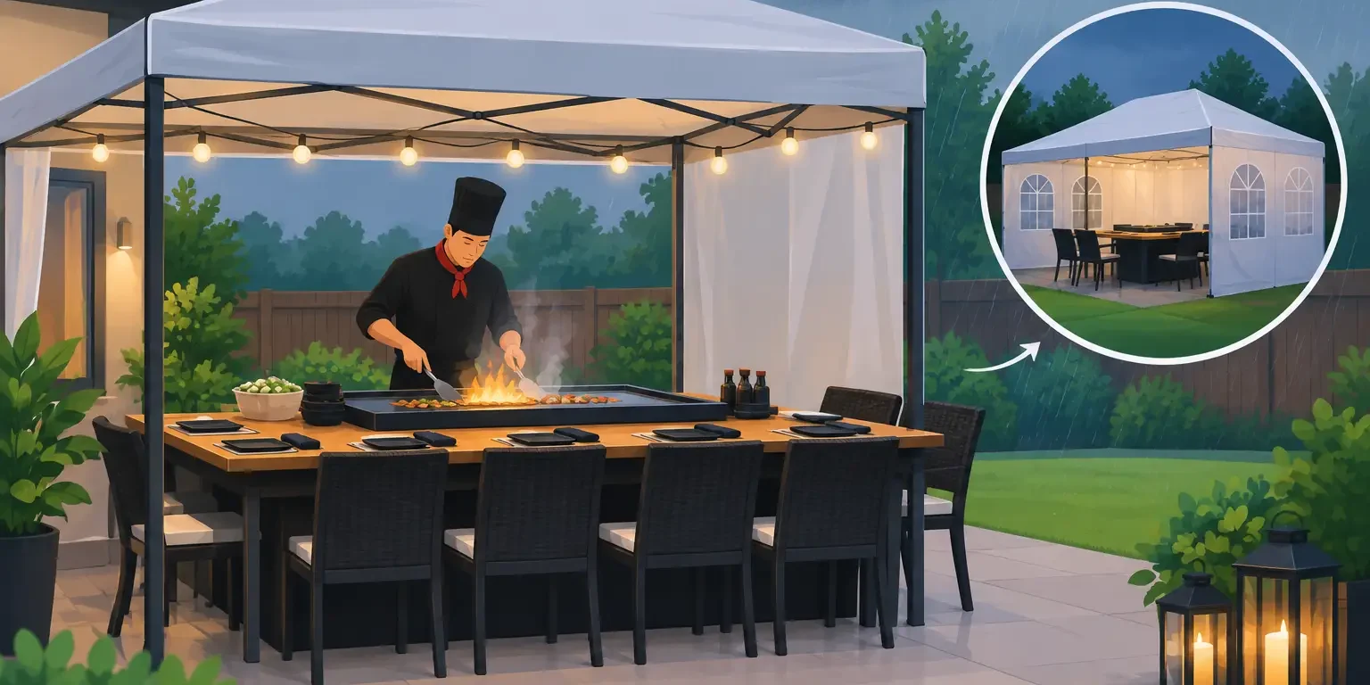 How to Plan Rain Backup for a Backyard Hibachi Party How to Plan Rain Backup for a Backyard Hibachi Party