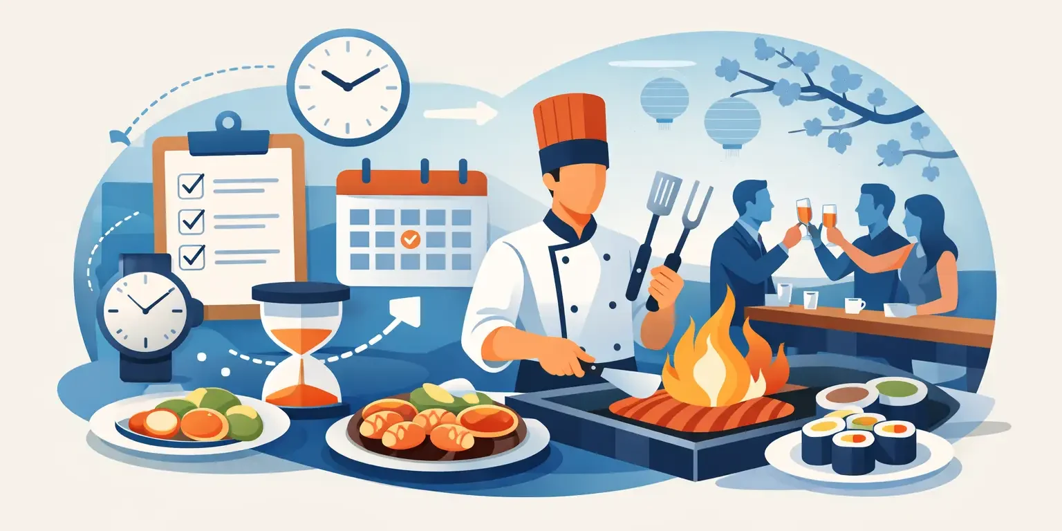 Private Event Timeline Guide for Hibachi Parties Private Event Timeline Guide for Hibachi Parties
